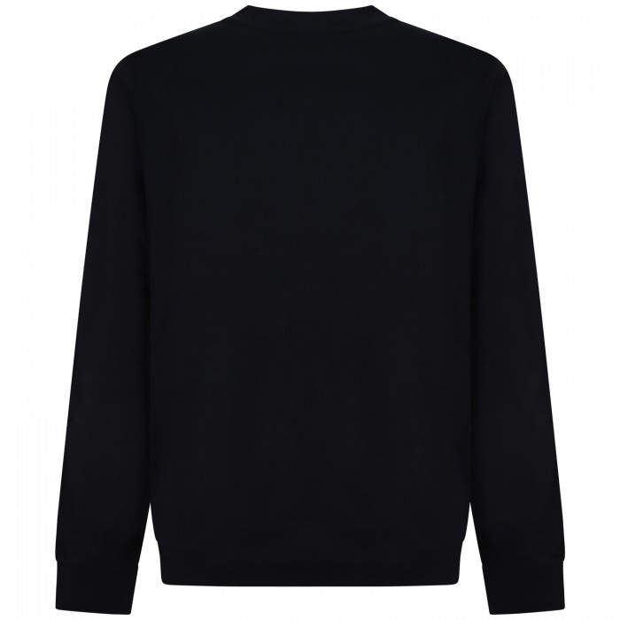 Felpa nera con bande logate per uomo