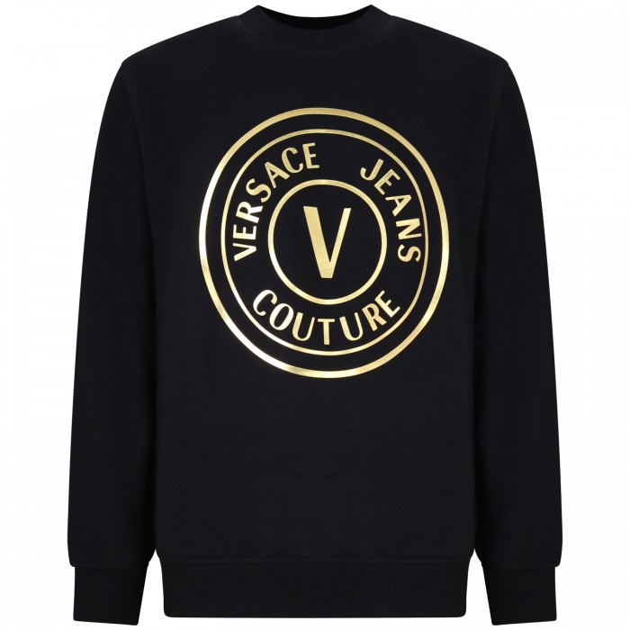 Felpa nera con maxi logo per uomo