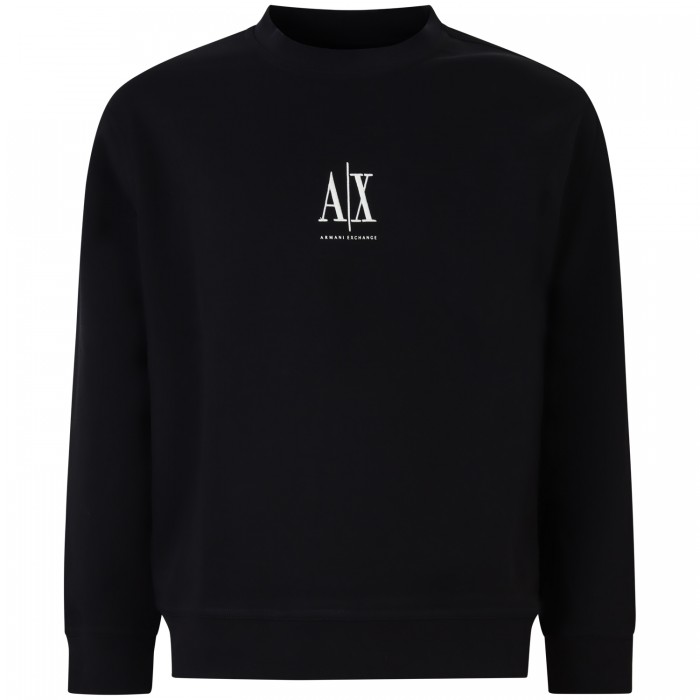 Felpa nera con mini logo per uomo