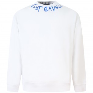 Felpa bianca con mini logo...