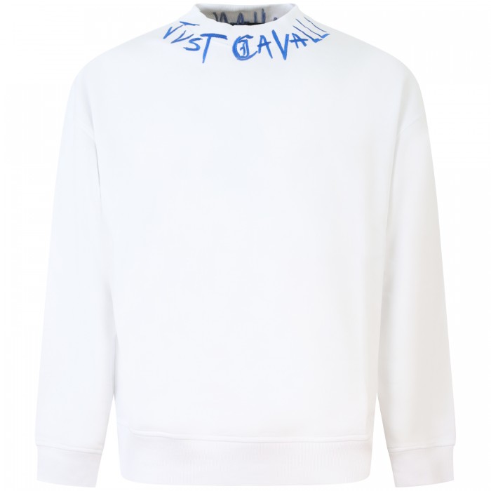 Felpa bianca con mini logo per uomo