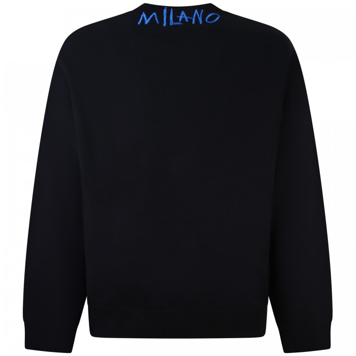 Felpa nera con mini logo per uomo