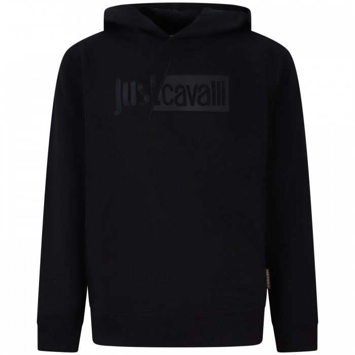 Felpa nera con cappuccio per uomo