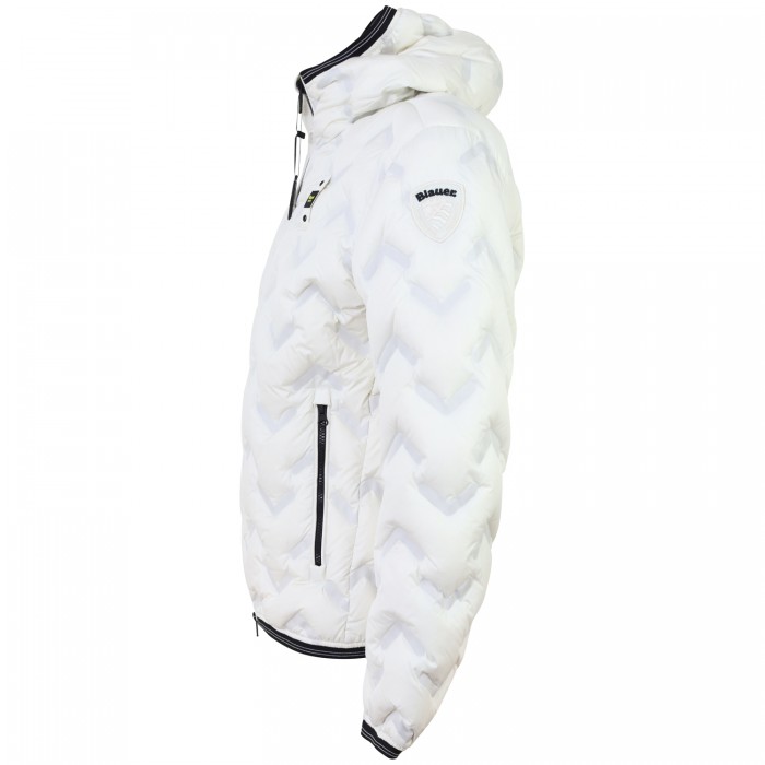 Piumino bianco con logo per uomo