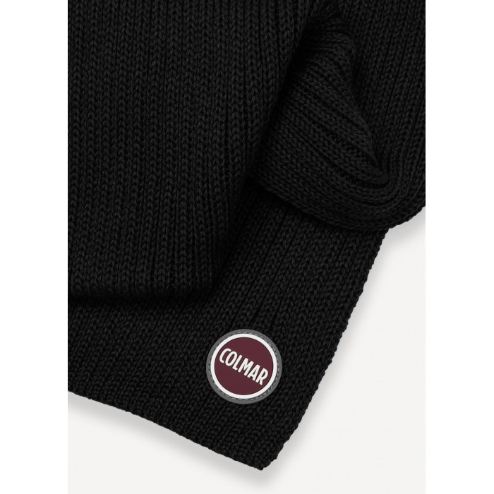 Sciarpa nera con mini logo per uomo