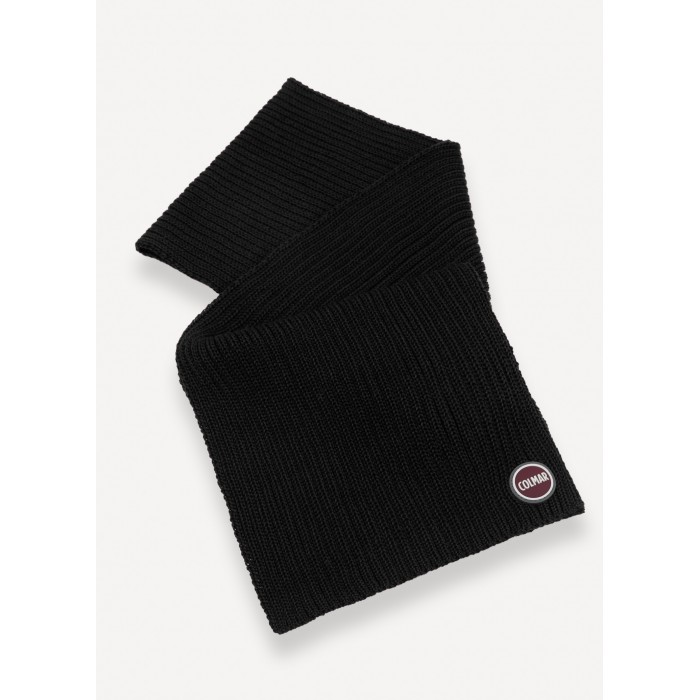 Sciarpa nera con mini logo per uomo