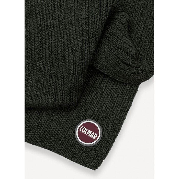 Sciarpa verde con mini logo per uomo