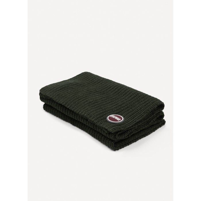 Sciarpa verde con mini logo per uomo