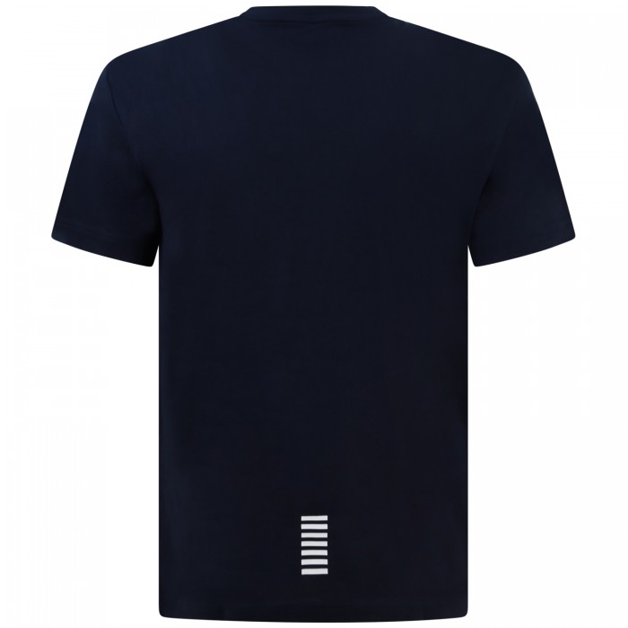 T-shirt blu con mini logo per uomo