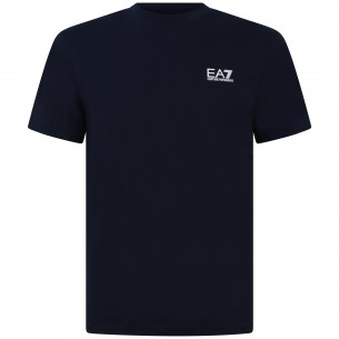 T-shirt blu con mini logo...