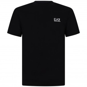 T-shirt nera con mini logo...