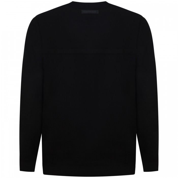 Maglione nero con mini logo per uomo