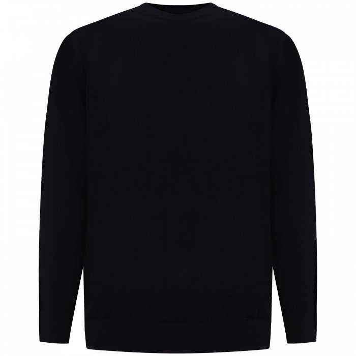 Maglione nero con mini logo per uomo