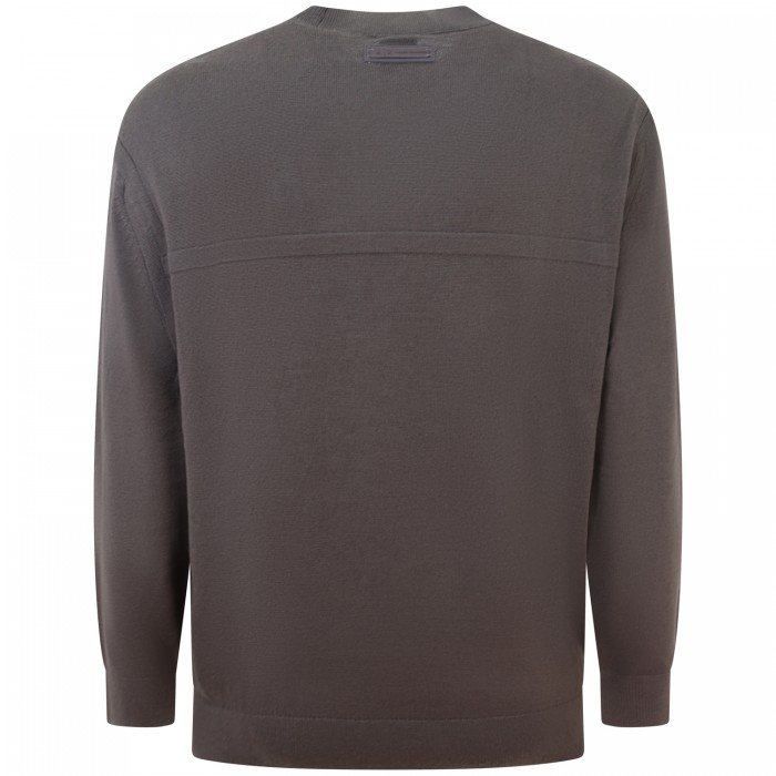 Maglione grigio con mini logo per uomo