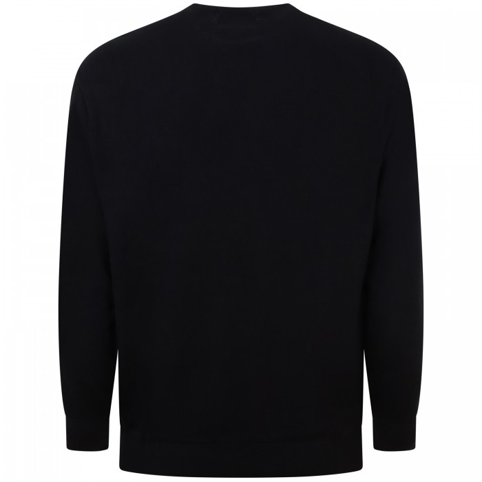 Maglione nero con mini logo per uomo