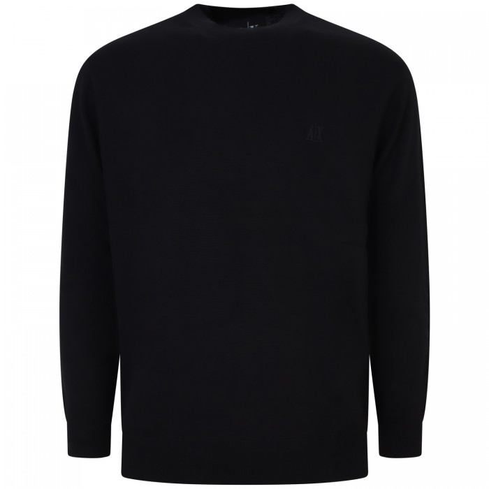 Maglione nero con mini logo per uomo