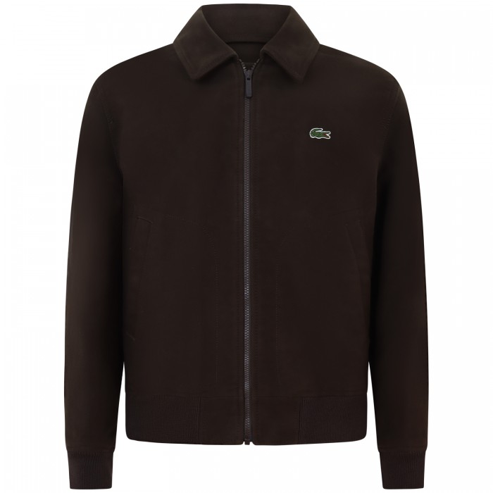 Giubbotto marrone con mini logo per uomo Giubbotto marrone con mini logo per uomo