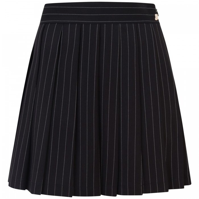 Mini gonna gessata nera   per donna