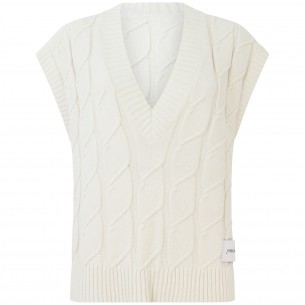 Gilet in maglia burro  per...