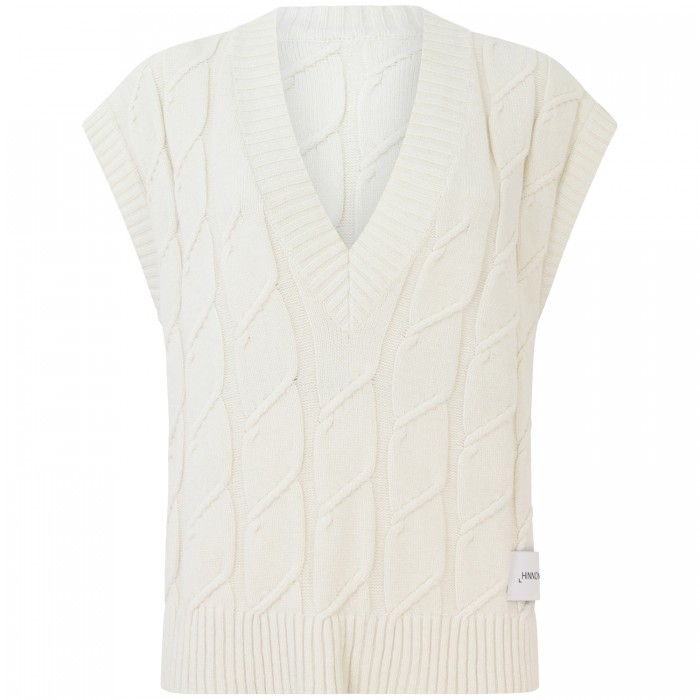 Gilet in maglia burro  per donna