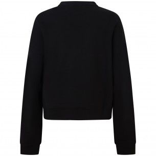 Felpa nera corta per donna