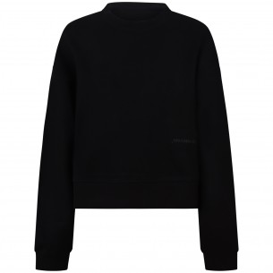 Felpa nera corta per donna 2