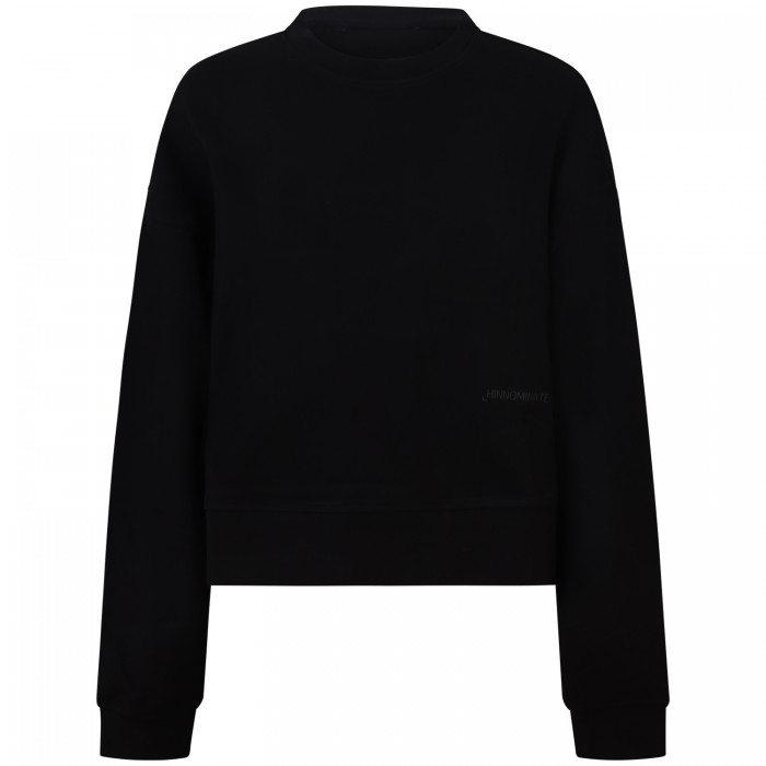 Felpa nera corta per donna