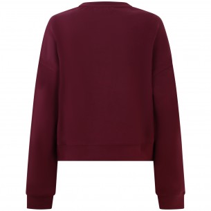 Felpa bordeaux corta per donna 2