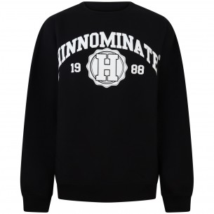 Felpa nera college per donna