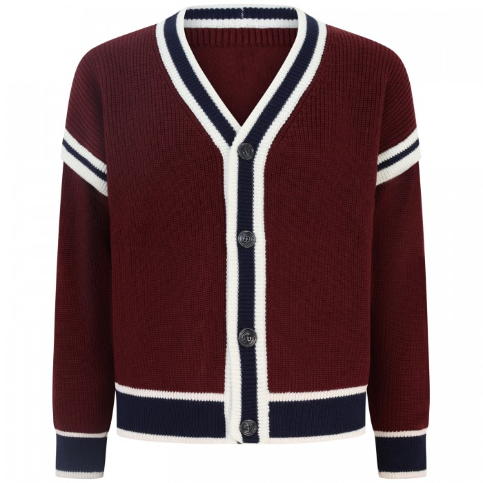 Cardigan bordeaux per uomo