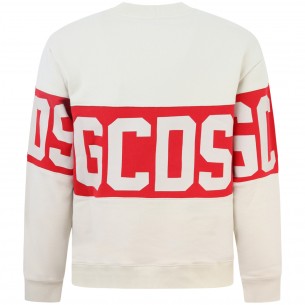 Felpa beige con logo rosso... 2