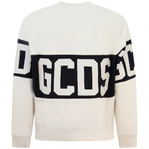 Felpa beige con logo per uomo 2