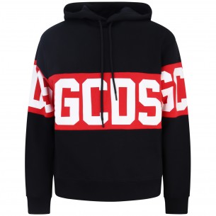 Felpa nera con maxi logo...