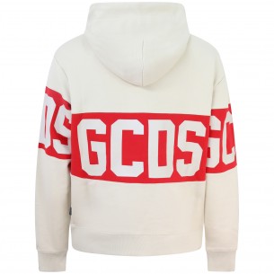 Felpa beige con maxi logo... 2