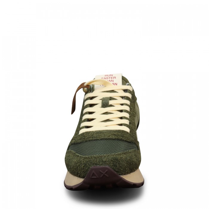 Sneakers verde con mini logo per uomo