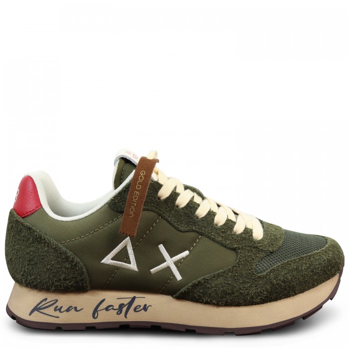 Sneakers verde con mini logo per uomo
