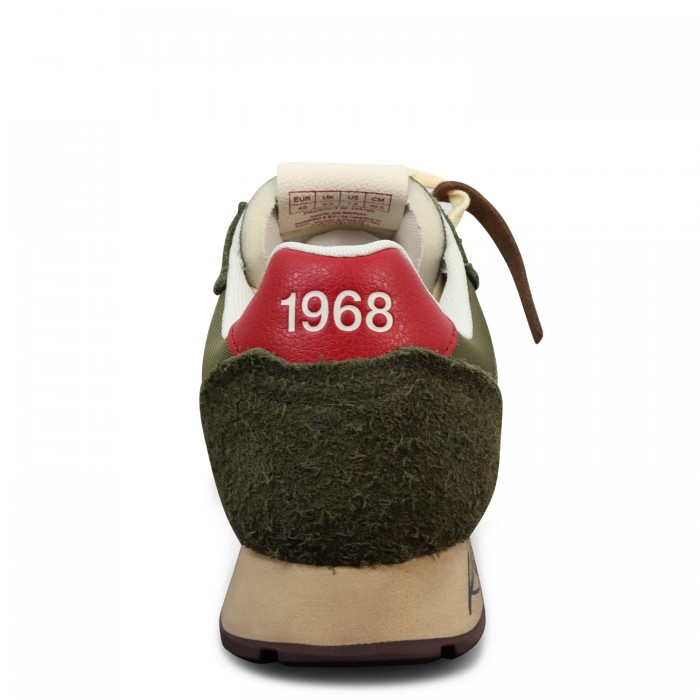 Sneakers verde con mini logo per uomo