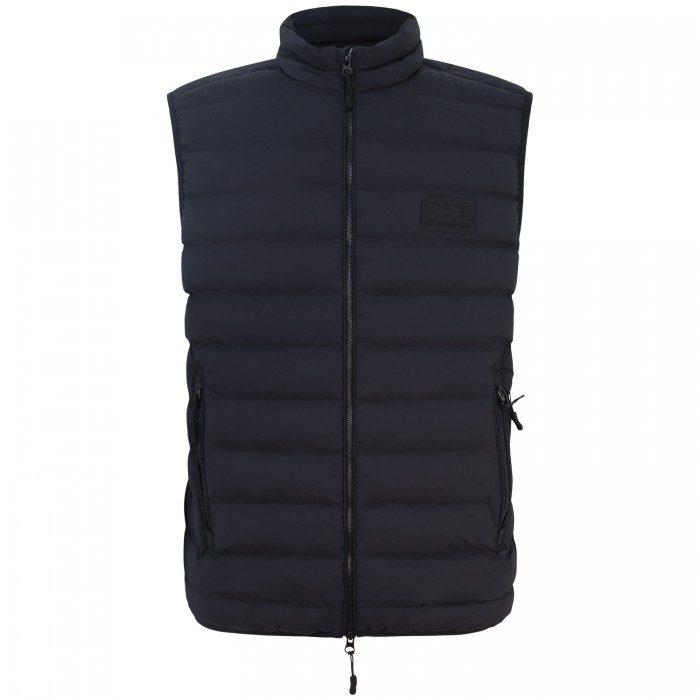 Gilet nero con mini logo per uomo