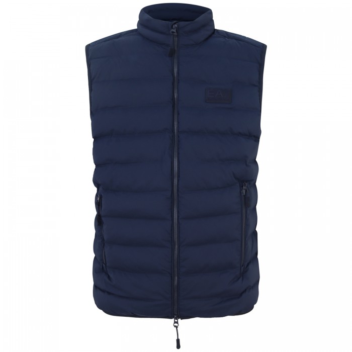 Gilet blu con mini logo per uomo