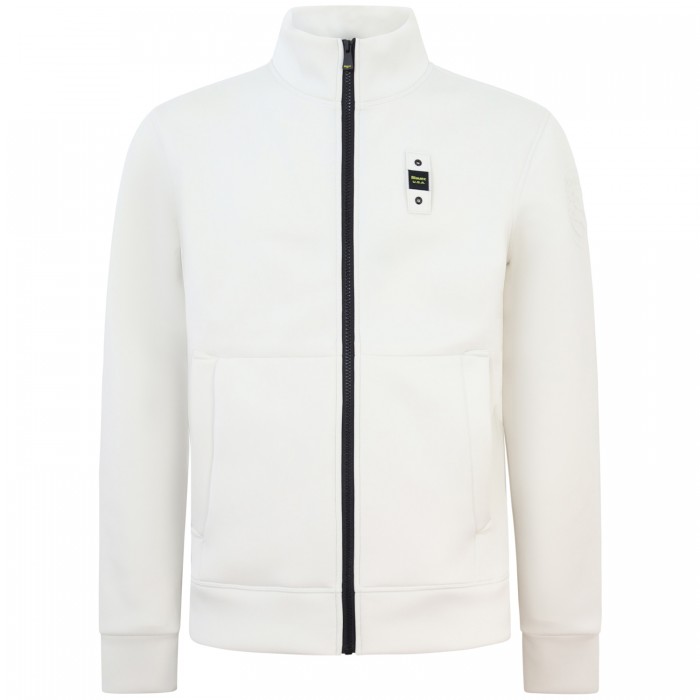 Felpa avorio con zip per uomo