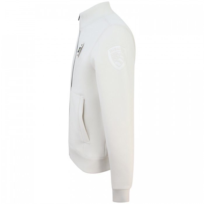 Felpa avorio con zip per uomo