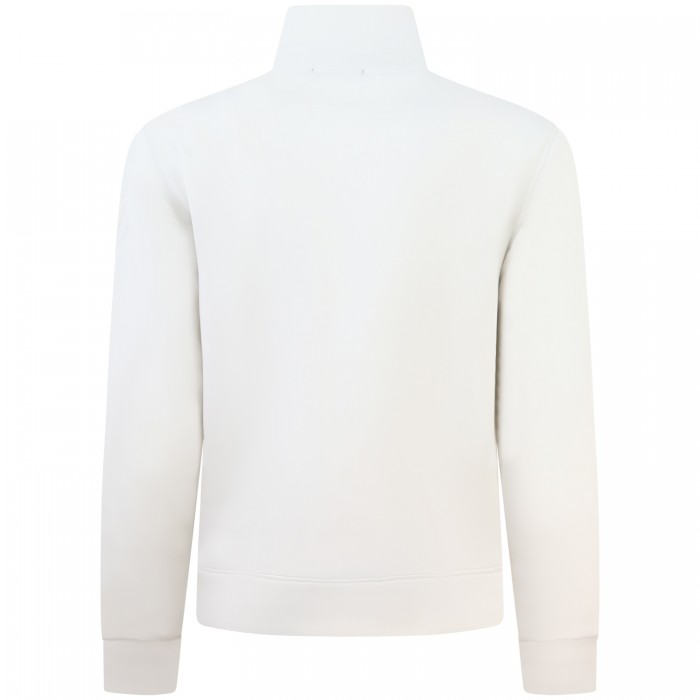 Felpa avorio con zip per uomo