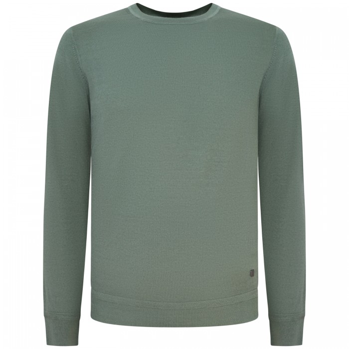 Maglione verde con mini logo per uomo