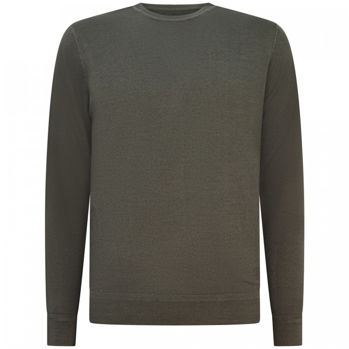 Maglione verde con mini logo per uomo