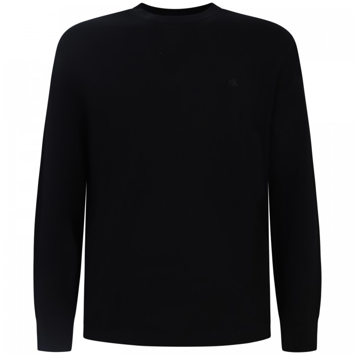 Maglione nero con mini logo per uomo