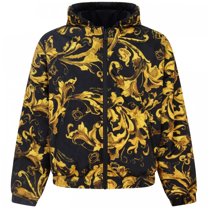 Giubbotto reversibile nero e fantasia...