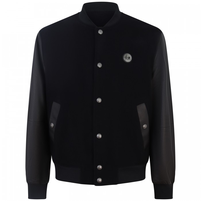 Giubbotto nero con mini logo per uomo Giubbotto nero con mini logo per uomo