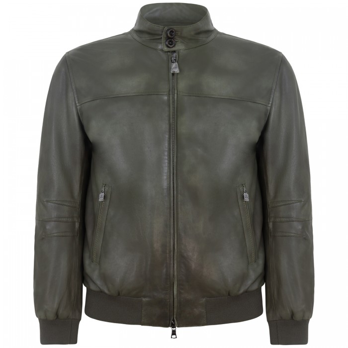 Giubbotto verde di pelle 'FIONIA TT'...