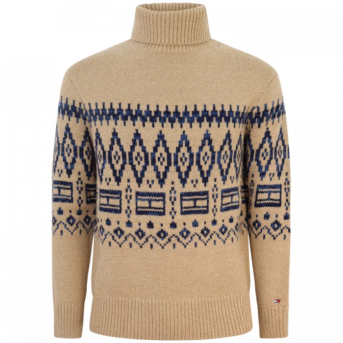 Dolcevita marrone con logo per uomo