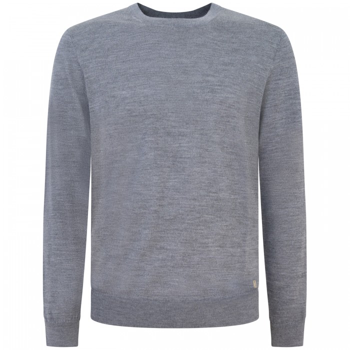 Maglione grigio con mini logo per uomo